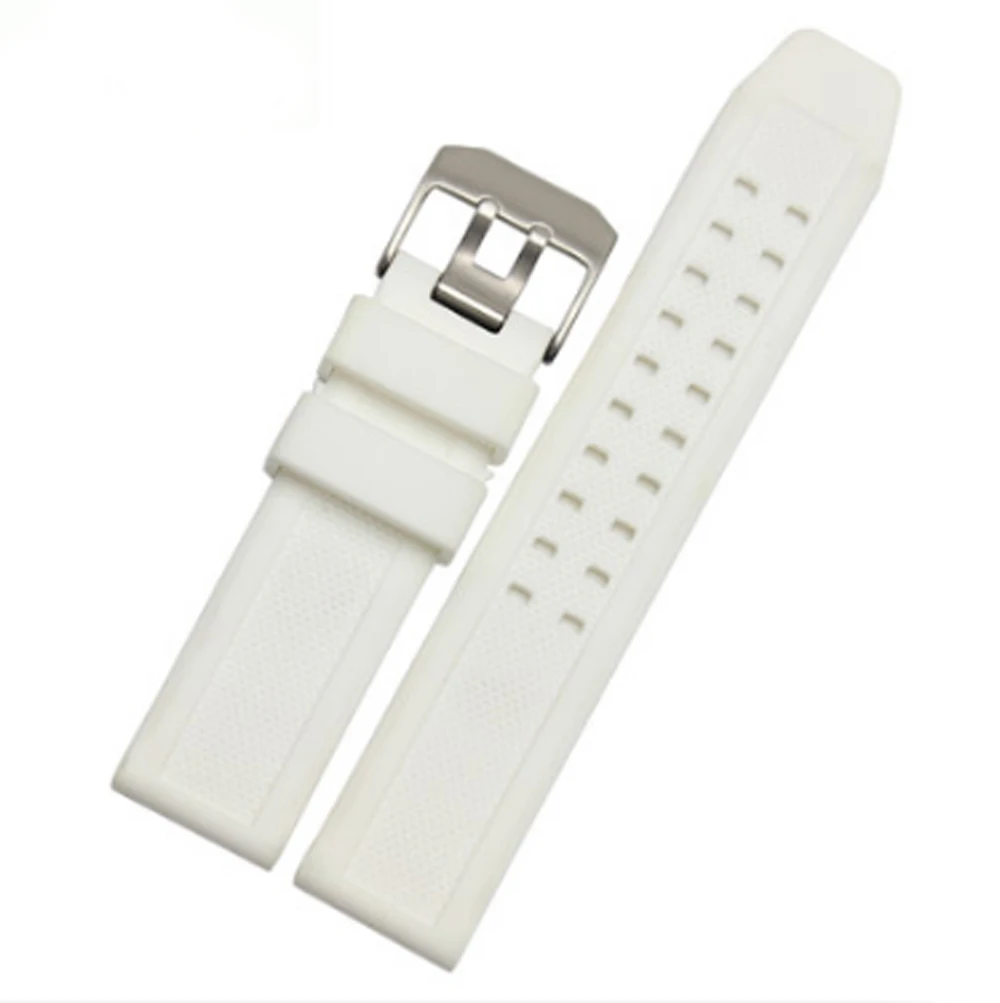 Soft Rubber Watchband Black/White 23mm Waterproof Silicone Strap Fits For Luminox Watch Band Accessories Mens