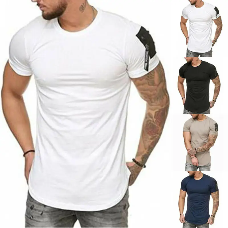 

Mens Muscle T-Shirt Running Sport Gym Short Sleeve Shirt Slim Summer Tops Tee
