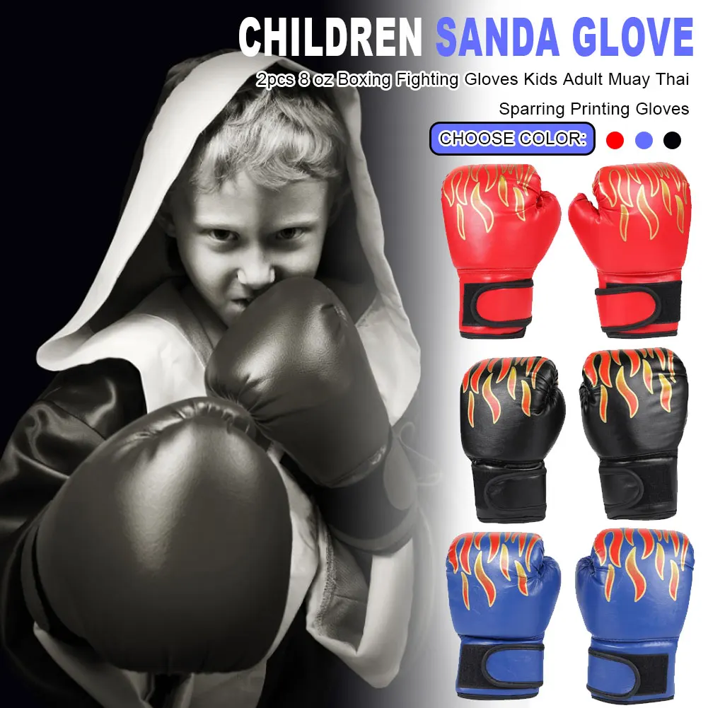 

1Pair Children Boxing Gloves Professional Boxing Training Fighting Gloves PU Leather Kids Breathable Muay Thai Sparring Punching