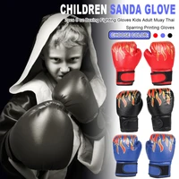 1pair children boxing gloves professional boxing training fighting gloves pu leather kids breathable muay thai sparring punching
