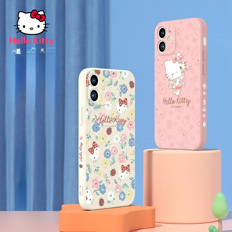 

Hello Kitty for IPhone 7/8P/X/XR/XS/XSMAX/11/12Pro/12mini All-inclusive Side Printed Silicone Soft Shell