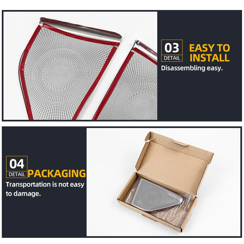 

Car audio panel Protector Car door pillar Speaker cover metal Emblem Badge sticker for Tesla Model 3 decoration styling stickers