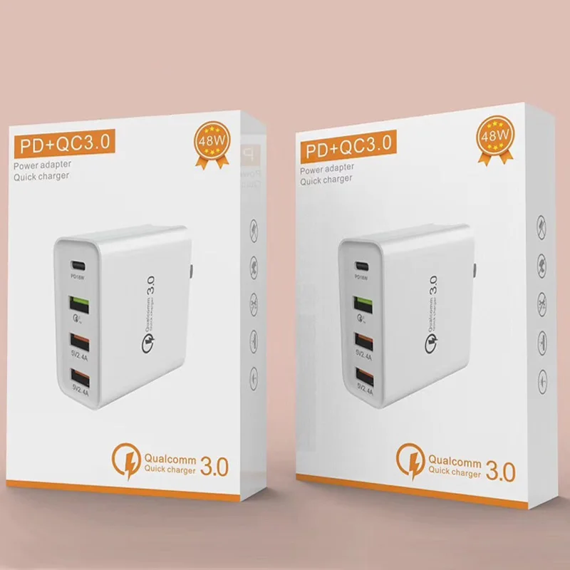 Умное зарядное устройство с 4 USB портами 48 Вт быстрое 3 0 для iPhone Samsung Xiaomi Huawei