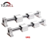 10pcsset optical axis 3d printer parts smooth shaft rod linear optical axis rail shaft linear bearing blocks bearing support