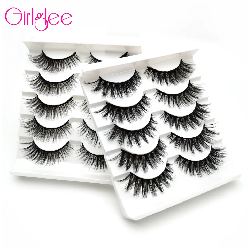 

8-15mm Natural Mink Lashes Natural Short 3D False Eyelashes Daily Wear Mink Eyelashes Wholesale Luxury Faux Eyelash Girlglee