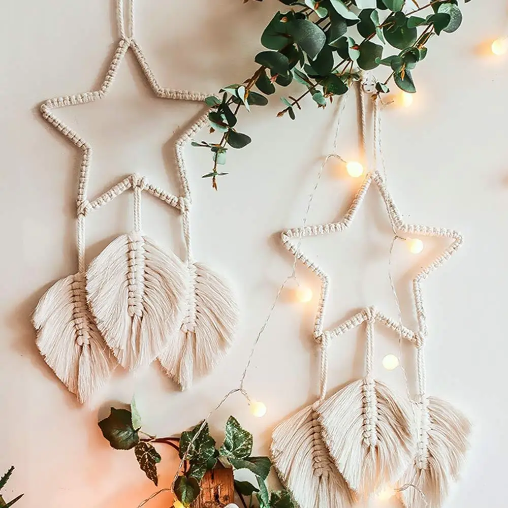 

Romantic Handmade Wind Chimes Dreamcatcher Star Leaf Wall Hanging Ornaments Tassels Tapestries Room Decor Christmas Wedding Gift