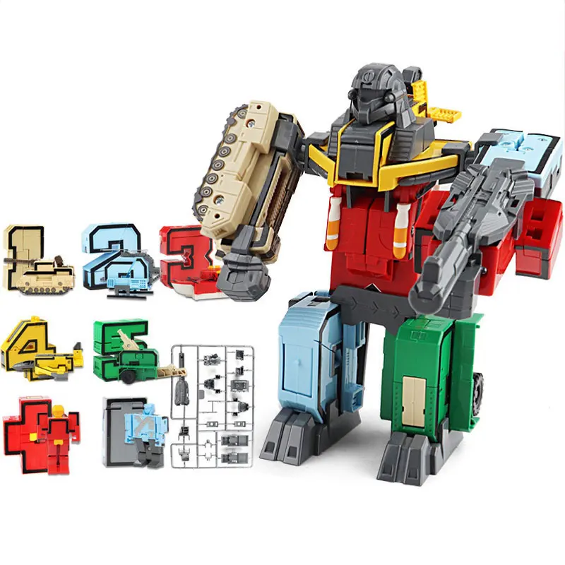 

7PCS Assembling Building Blocks Action Figures Transformation Number Deformation Robot Educational Toys for Children