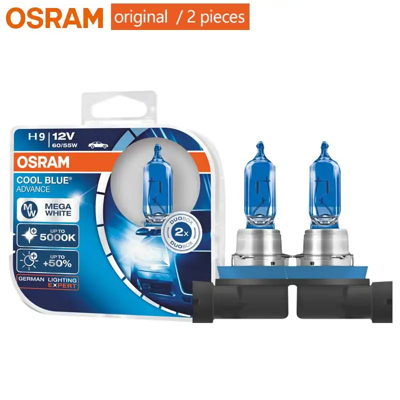 Галогенная холодная синяя противотуманная фара OSRAM H9 для автомобильных фар + 50%