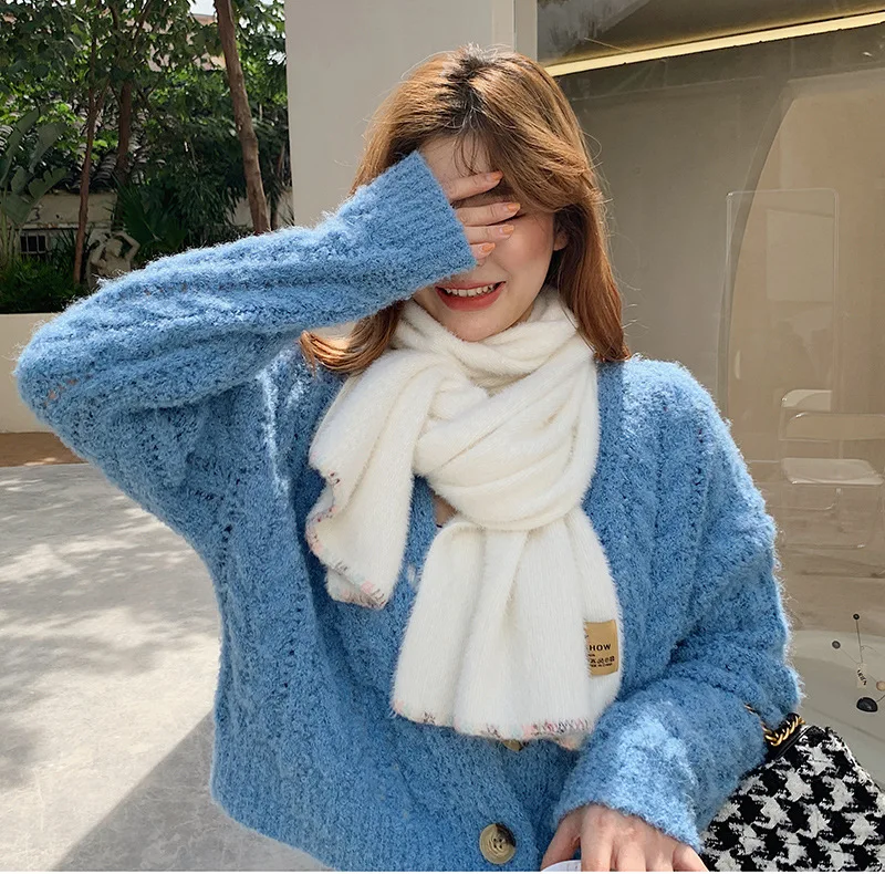 

Solid Color Cashmere Scarf Women Winter Shawls And Wraps Hijab Thick Blanket Ladies Long Pashmina Neckerchief Bufanda Echarpe