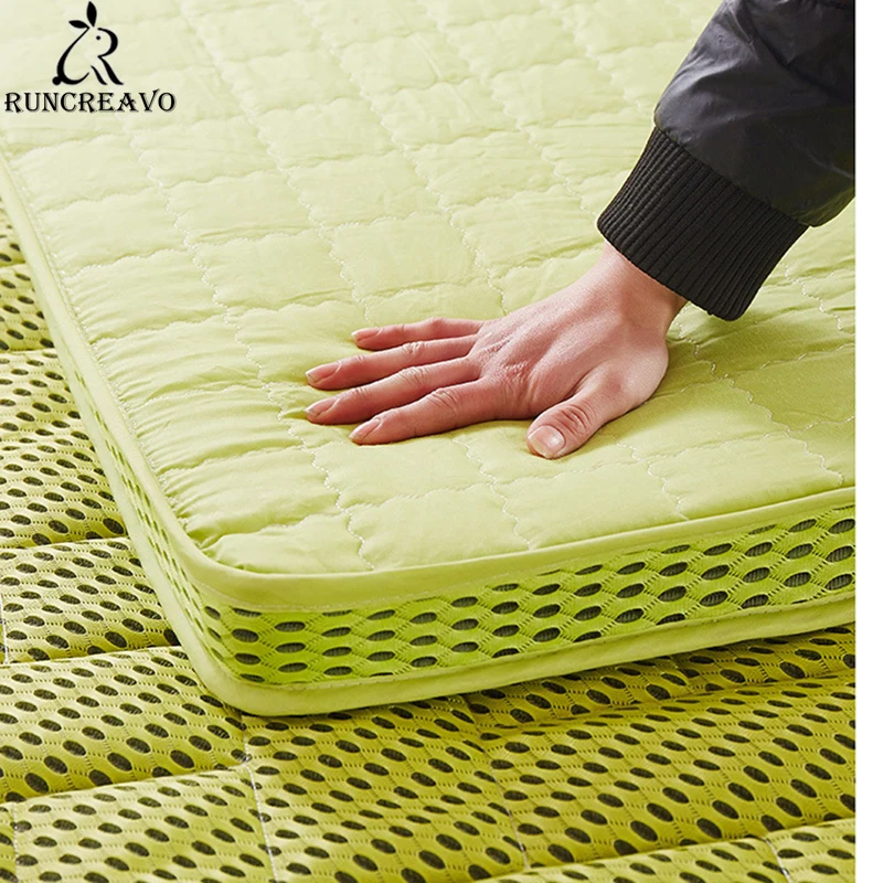 

4d Breathable Bamboo Fiber Thick Warm Foldable Single or Double Student Mattress Topper Quilted Bed Sherpa