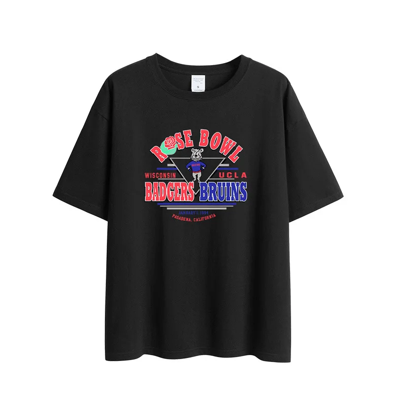 

2021Spring Women T Shirt Short Sleeve Cotton Cute Cartoon Letter Print Round Neck Loose And Short Sleeve T-shirt