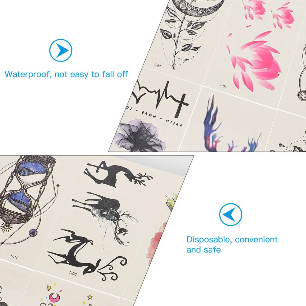 

30 Sheets Waterproof Temporary Tattoos Stickers Makeup for Party Cosplay Costume