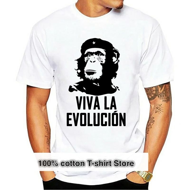 

2020 Hot sale Free shipping 100% cotton Viva La Evolucion Evolution Che Guevara Funny Monkey Hat Military T-shirt
