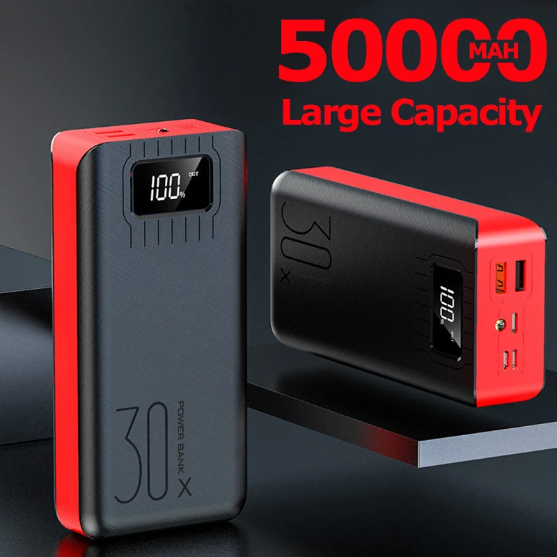 Внешний аккумулятор на 50000 мА · ч со светодиодным дисплеем и 2 USB портами|Внешние