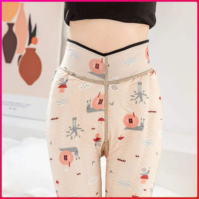 

Winter Women Leggings Thickening Of Silk Printing Warm Pants Hight Waist Leggings Multicolor Women Comfortable Warm Stretchy
