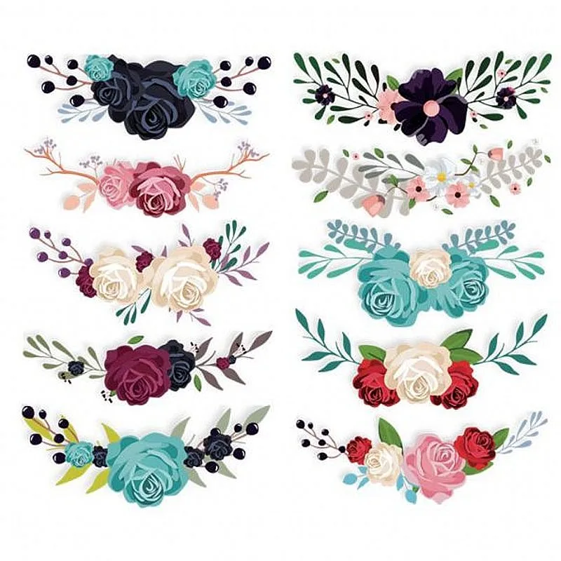 10 шт./компл. красивые наклейки с цветами для самостоятельной теплопередачи