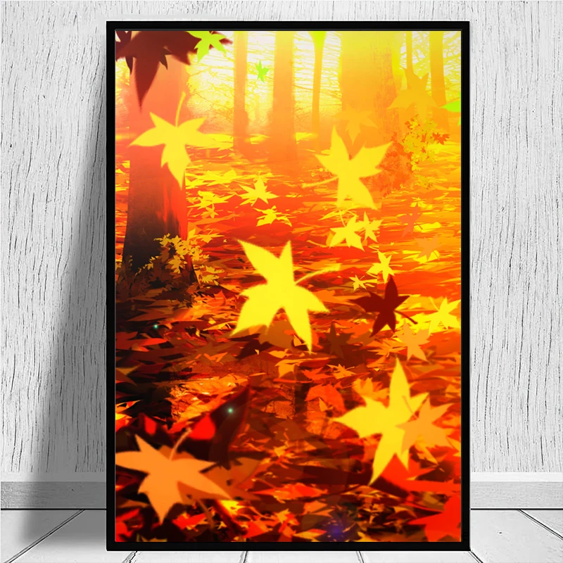 

Autumn Maple Leaf Oil Painting Decoration Poster, Decoration Poster, House Decoration Painting， Home Decore ， Fall Decor