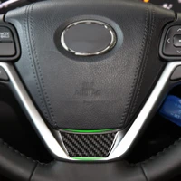 1pc car carbon fiber interior steering wheel under panel cover sticker trim for toyota highlander 2015 2016 2017 2018