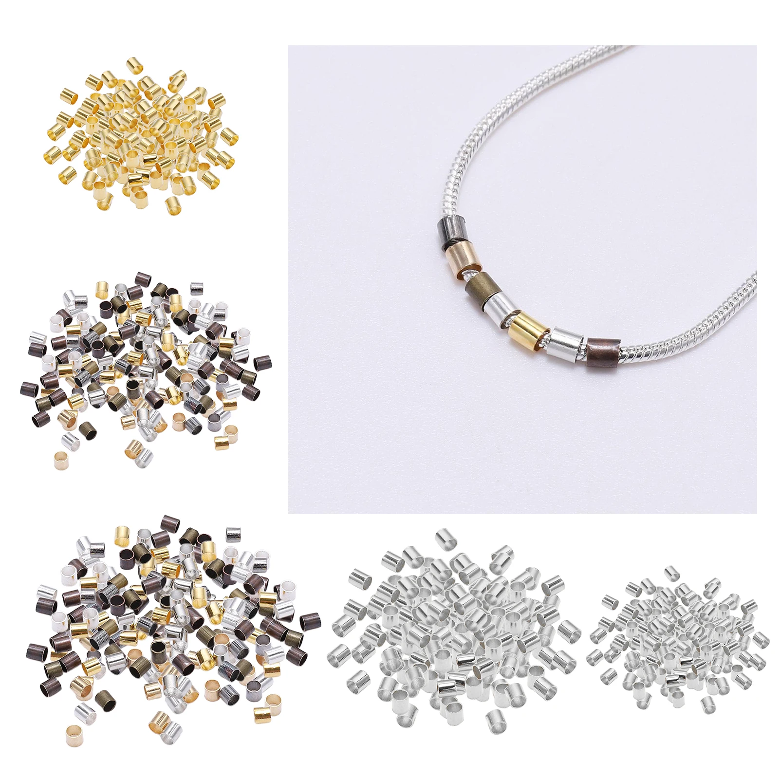 

Обжимные концевые бусины-разделители для бижутерии, ожерелье «сделай сам», 1000 шт.