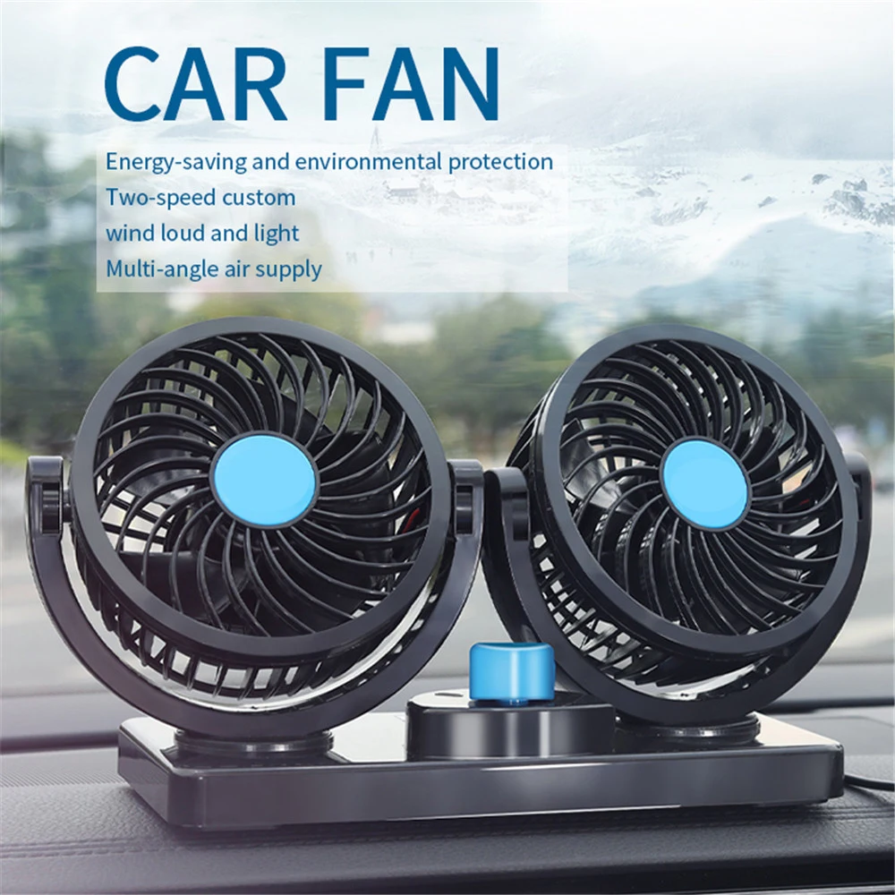 12V/24V Mini Electric Car Fan Low Noise Summer Car Air Conditioner 360 Degree Rotating Cooling Fan car Cooler ventilador 12v