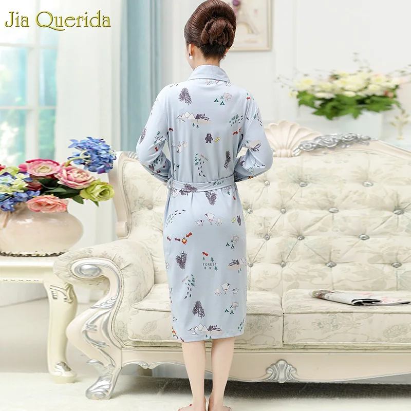 Кимоно Новое поступление халат для женщин осенняя ночная рубашка хлопковый
