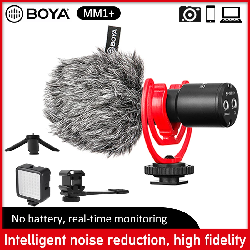 

BOYA BY-MM1+ smartphone Microphone Condenser wireless Mic for iphone Android mobile DSLR Camera Youtube Vlogging Video Recording
