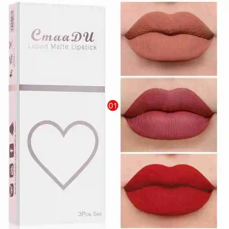 

Cmaadu 10 Colors Lipstick Set Liquid Matte Waterproof Makeup Lip Gloss Tint Comfortable Long-lasting Lipgloss Kit Cosmetic