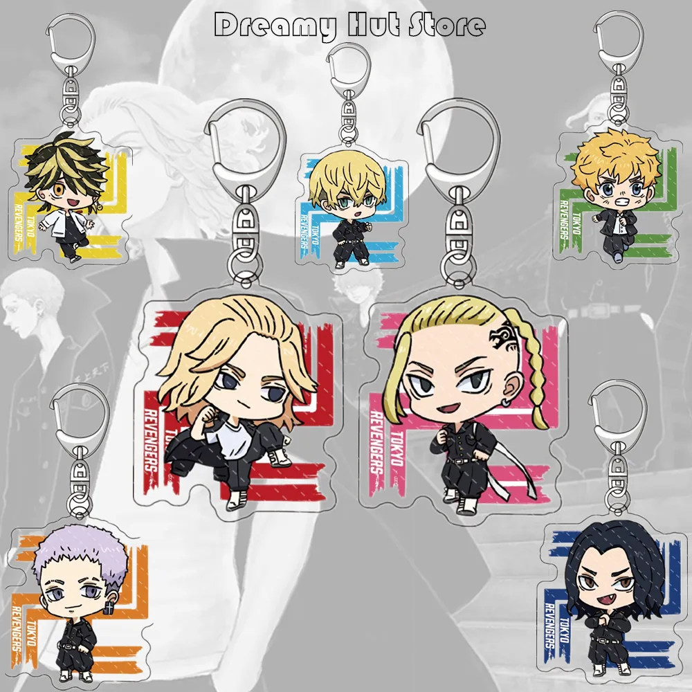 

New Anime Tokyo Revengers Acrylic Keychain Manjiro Ken Takemichi Hinata Atsushi Chibi Kawaii Keyring Bag Pendant Gift Keychains