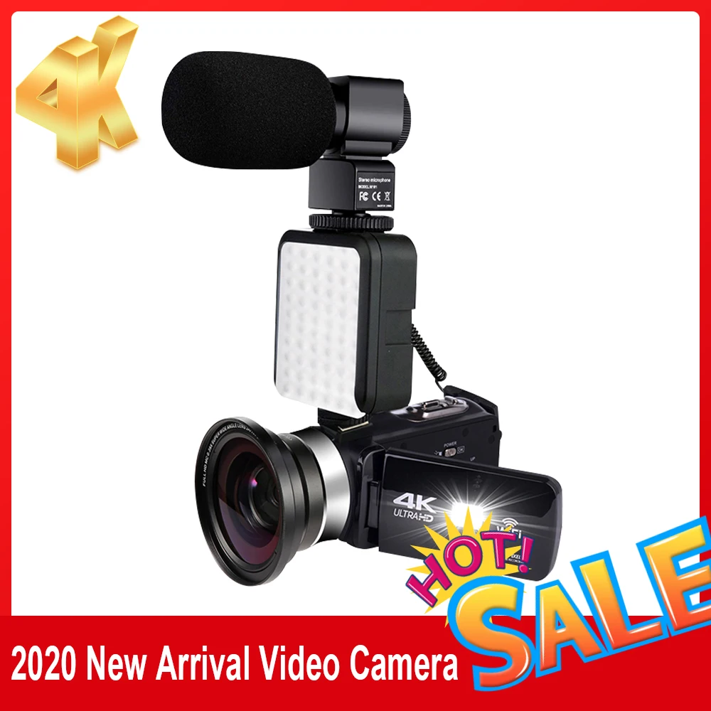 

KOMERY 4K Video Camera 48MP Vlogging For Youbute Recorder Handycam WIFI NightShot Cam Time-lapse Touch Screen Camcorder