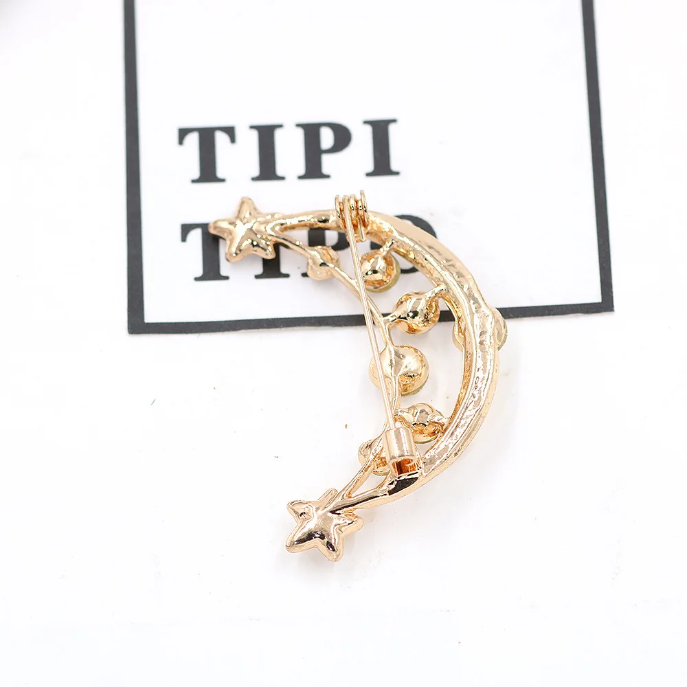 Высококачественная модная новинка жемчужные булавки и броши в форме Луны