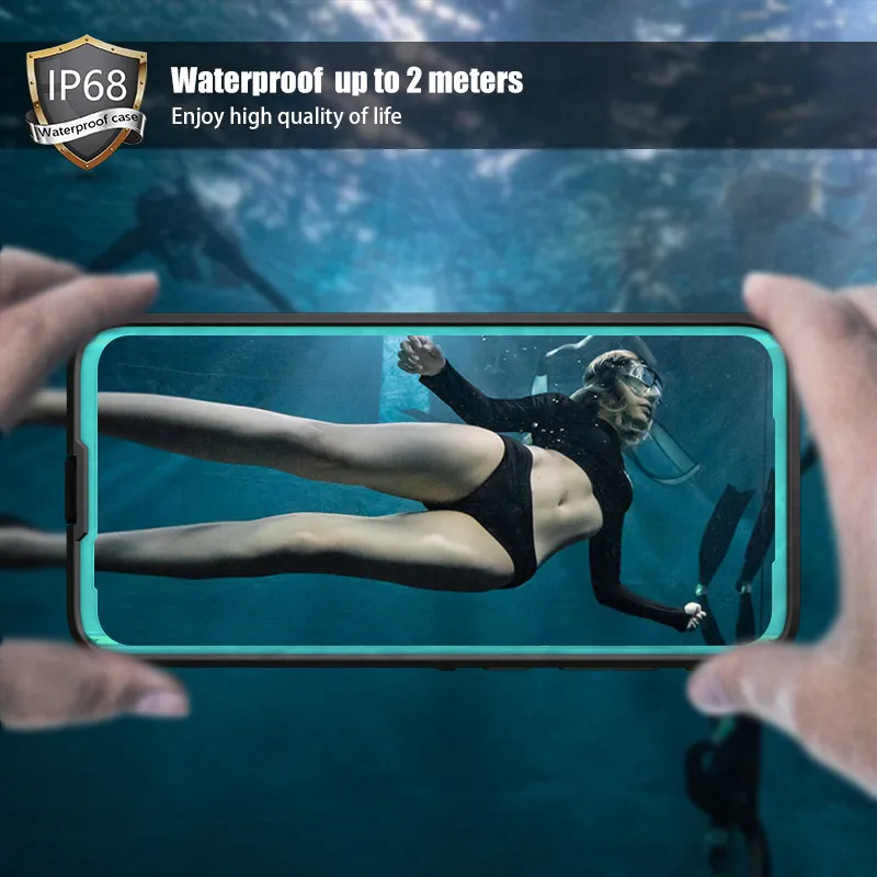 IP68 Дайвинг Водонепроницаемый чехол для iPhone 11 Pro Max XR XS MAX 5S SE 6S 7 8 Plus прочный Чехол