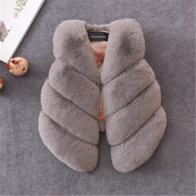 2019 однотонные пальто из искусственного меха для девочек зимняя мягкая теплая