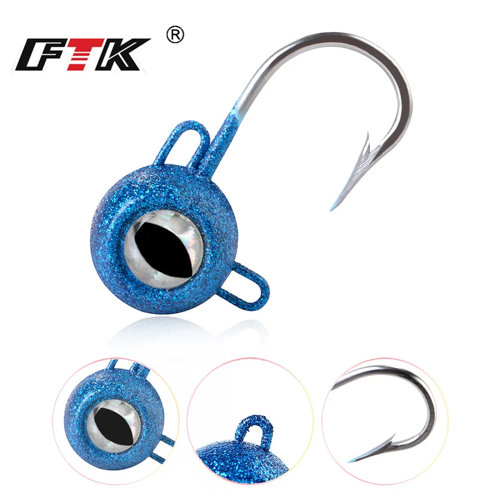 ФТК Jig Head рыболовные приманки 1PC 120g/140g/160g/180g бас 3D глаза приманка в виде тунца яркие