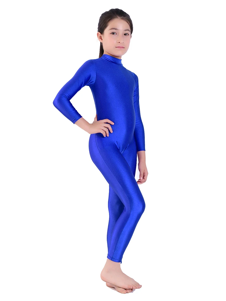 royal blue AOYLISEY/Детский комбинезон для балета/катания на коньках, гимнастические спортивные костюмы для девочек, черный Детский комбинезон с длинными рукавами, Одежда для танцев - Цвет: royal blue