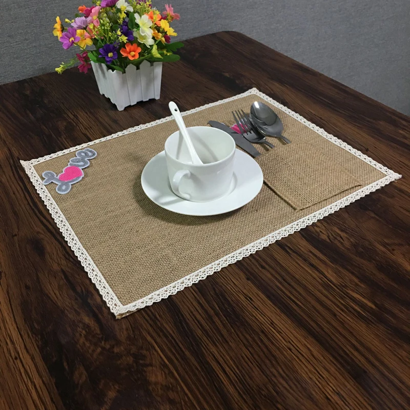Винтажная льняная настольная дорожка из натурального мешковины свадебные
