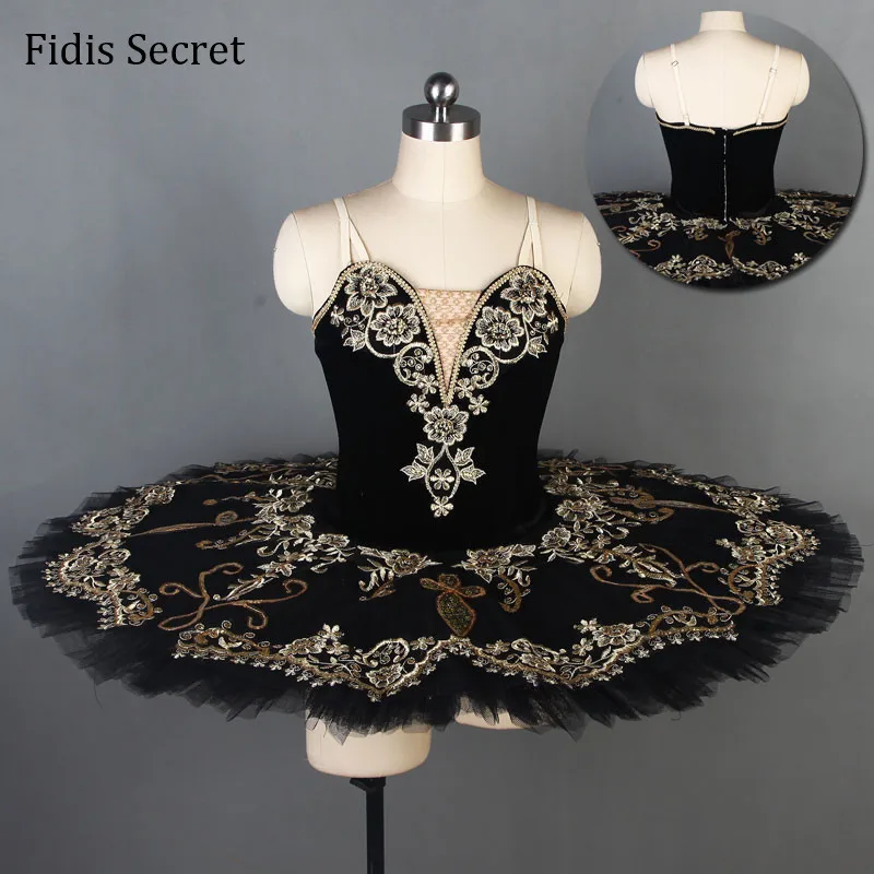 

Black Top Quality Classical Pancake Ballet Tutu Overlay,Girls Concert Competition Stage Wear,Female Ballerina YAGP Dance Costume