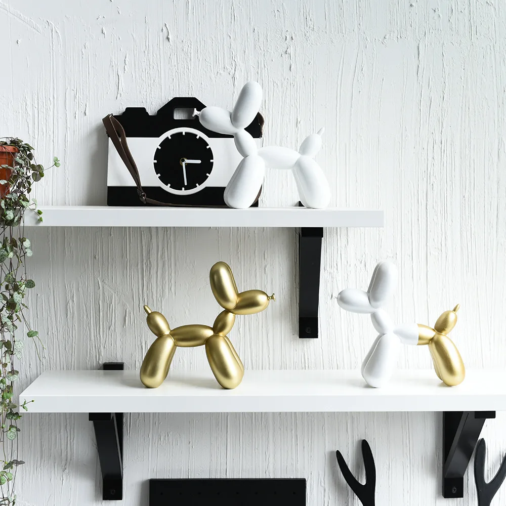 

Nordic Ceramic Animal Balloon Dog Figurines Piggy Bank Crafts Creative Dog Miniature Ornaments Home Living Room Decor Kids Gifts