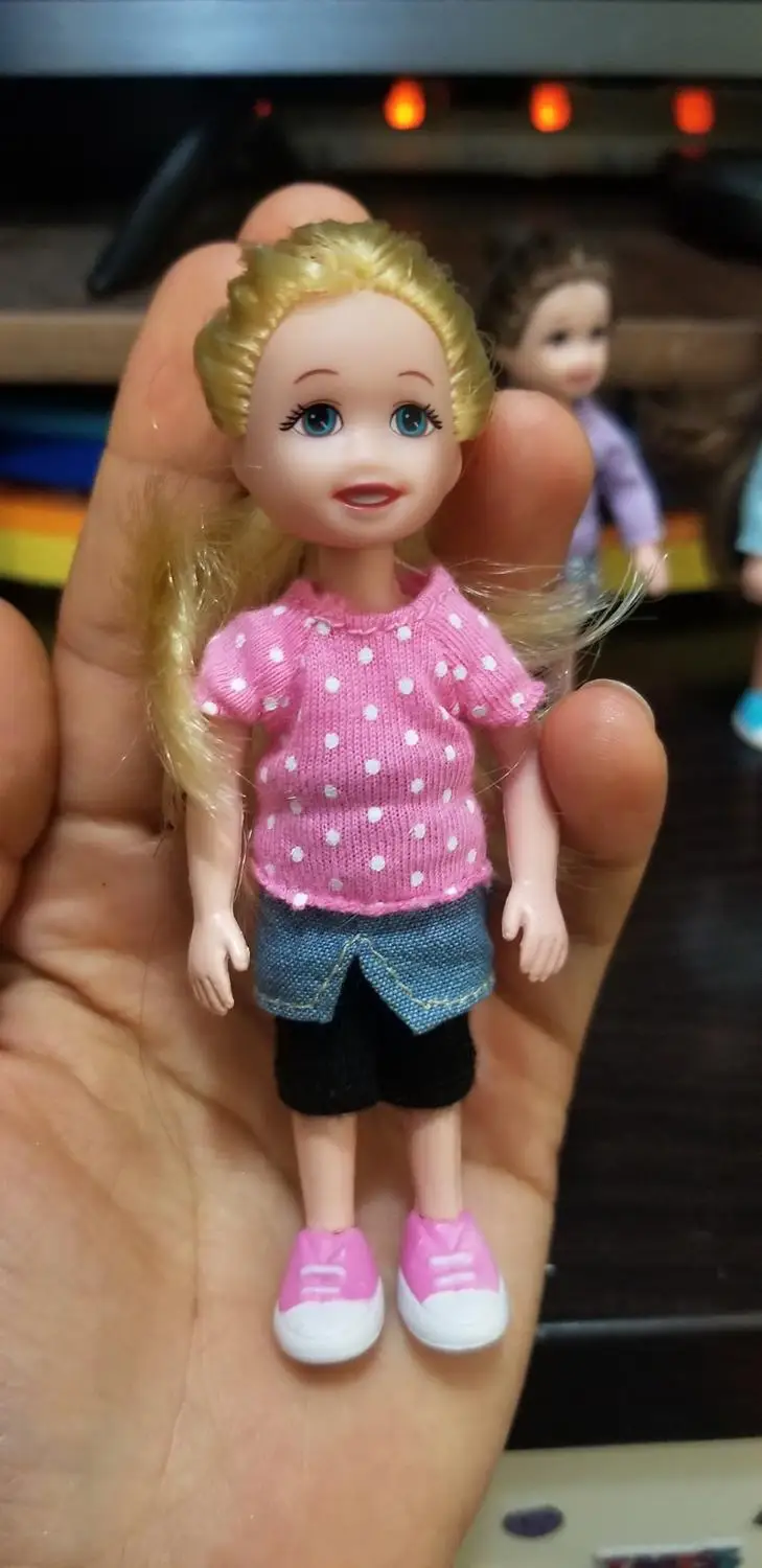 

Children Fashion Mini Dolls with Poodle and Comb/ Pocket Dolls wear Cloth for Girls Pretend Play 11 cm High