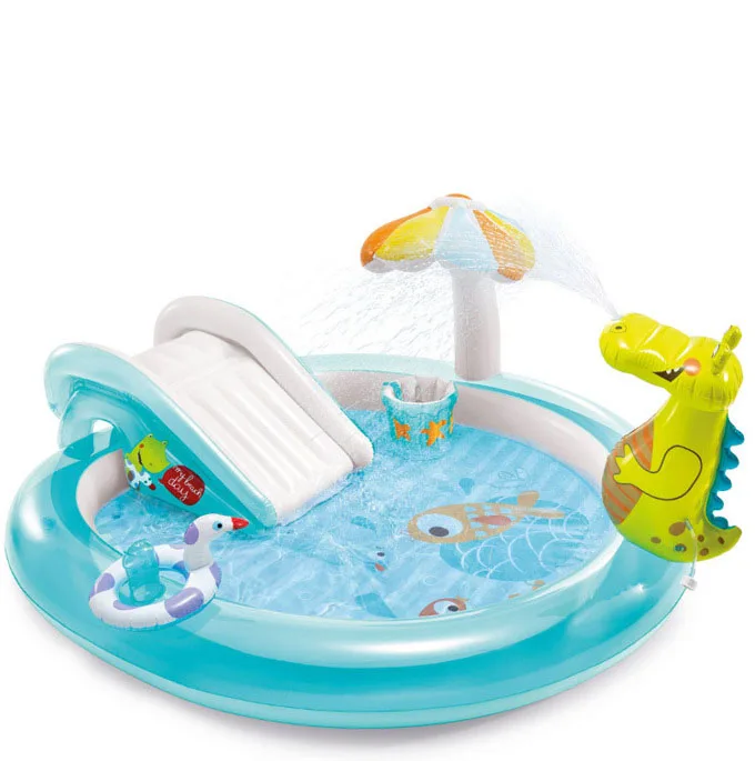 Надувные горки с зонтиком детские игрушки-горки Веселый семейный бассейн
