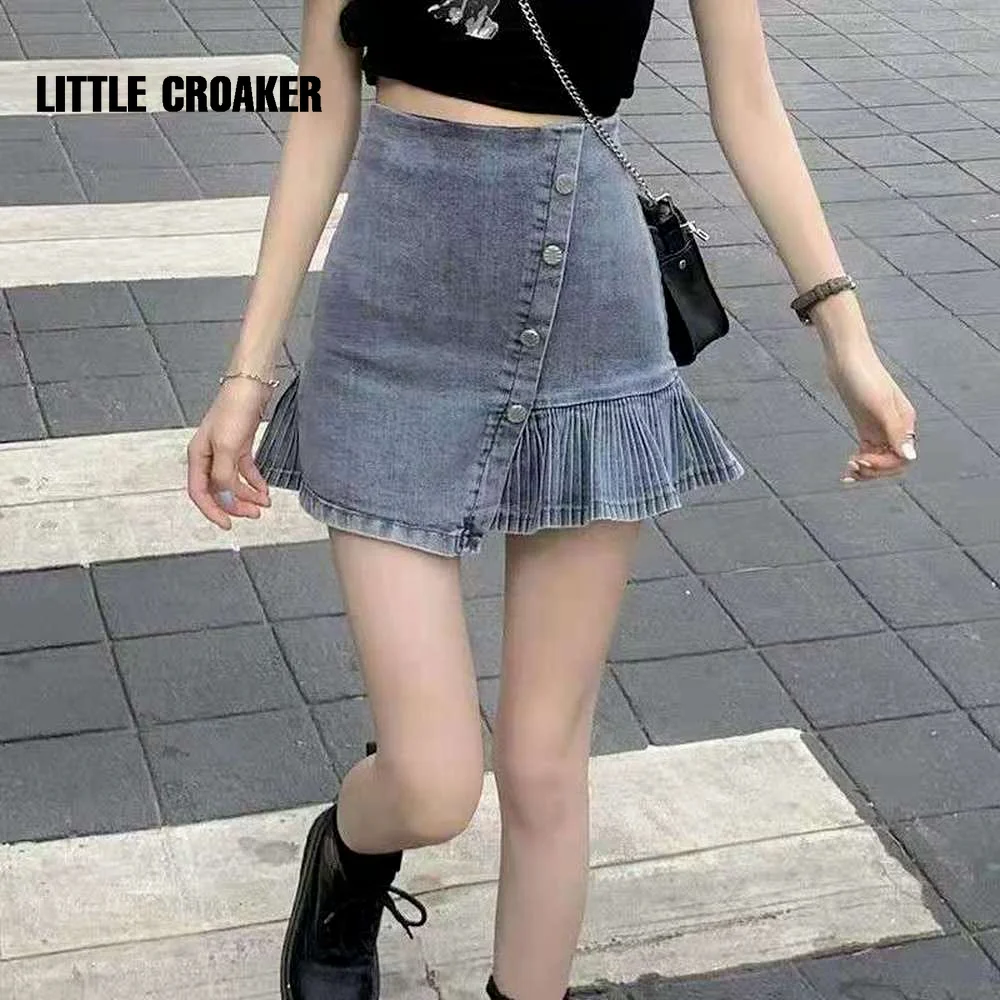 

Kawaii Fashion Buttons White Pleated Skirts Y2K Aesthetics Zipper Patchwork High Waist Mini Skirt 2000s Fashion Outfits