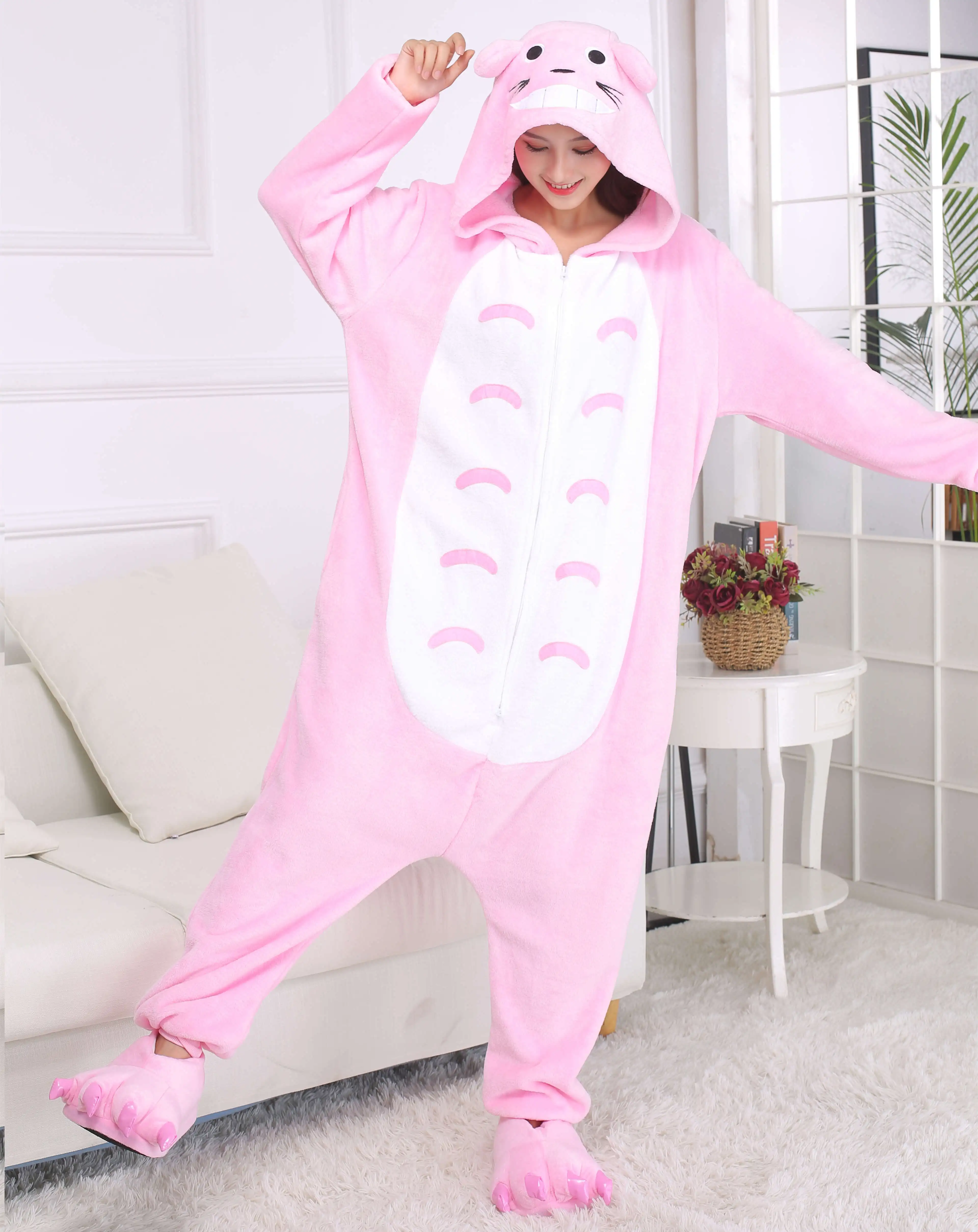 комбинезон пижама мужской Пижама кигуруми Тоторо с животными для взрослых боди