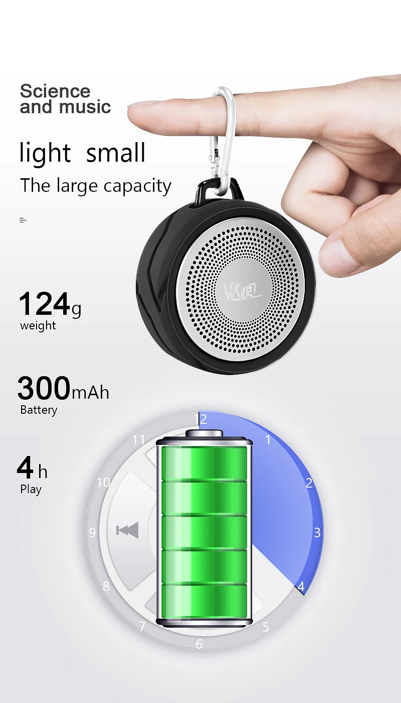 VVKing Беспроводной Bluetooth Динамик открытый Портативный altavoz стерео наушники с микрофоном громкой Динамик IPX6 Водонепроницаемый высокое качество Динамик бас-гитара