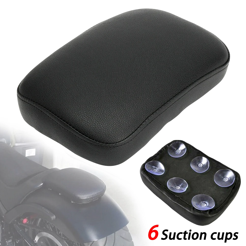

Motorcycle Black Rear Passenger Cushion Pillion Seat Pad 6 Suction Cups Fits For Harley