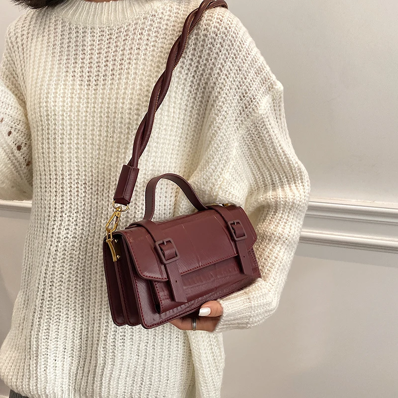 

Women Fashion Shoulder Handbags Retro 2021 New Fashion Pu Leather Messenger Bag High Quality Casual Crossbody Vintage Luxury Bag
