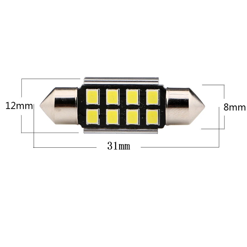 4 шт. DC12V светодиодный автомобильный светильник 2835 8 SMD Чисто белый 31 мм 36 мм/39 мм/41