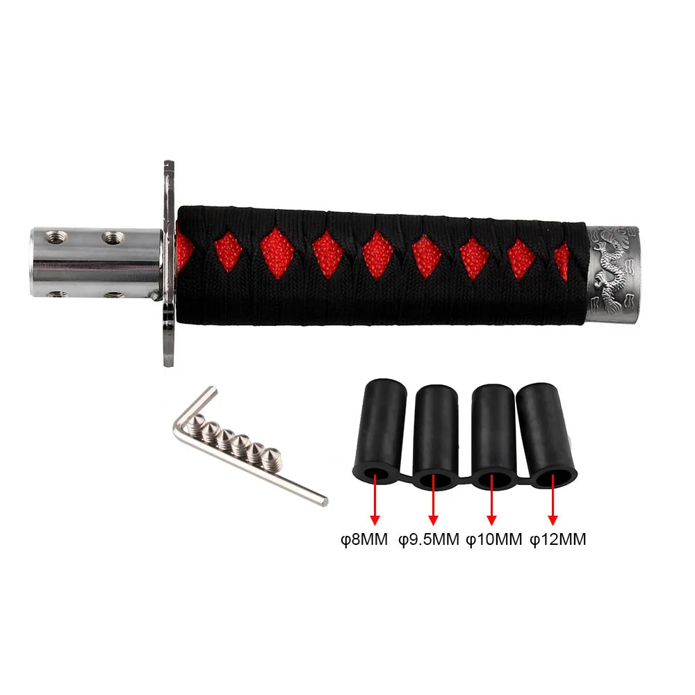 

Fashion 1 Set Universal Samurai Sword Vehicle Car Shift Knob Katana Metal Weighted Sport Shifter 4 Adapter Car Accessories