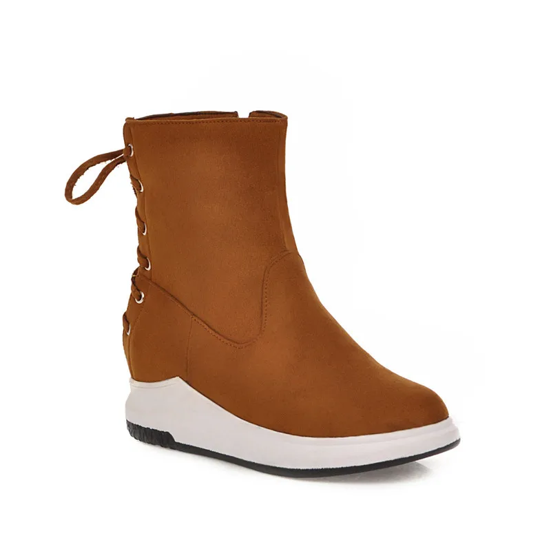 Ботинки YMECHIC повседневные на платформе красные черные желтые с перекрестной