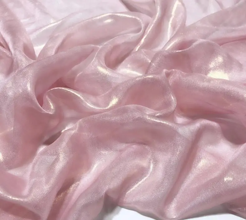 Pink 30D Косплей шифоновая ткань Золотой Бронзированная ткань блестящая ткань Бронзирующая ткань костюм платье Ткань DIY 1 м/лот - Цвет: Pink