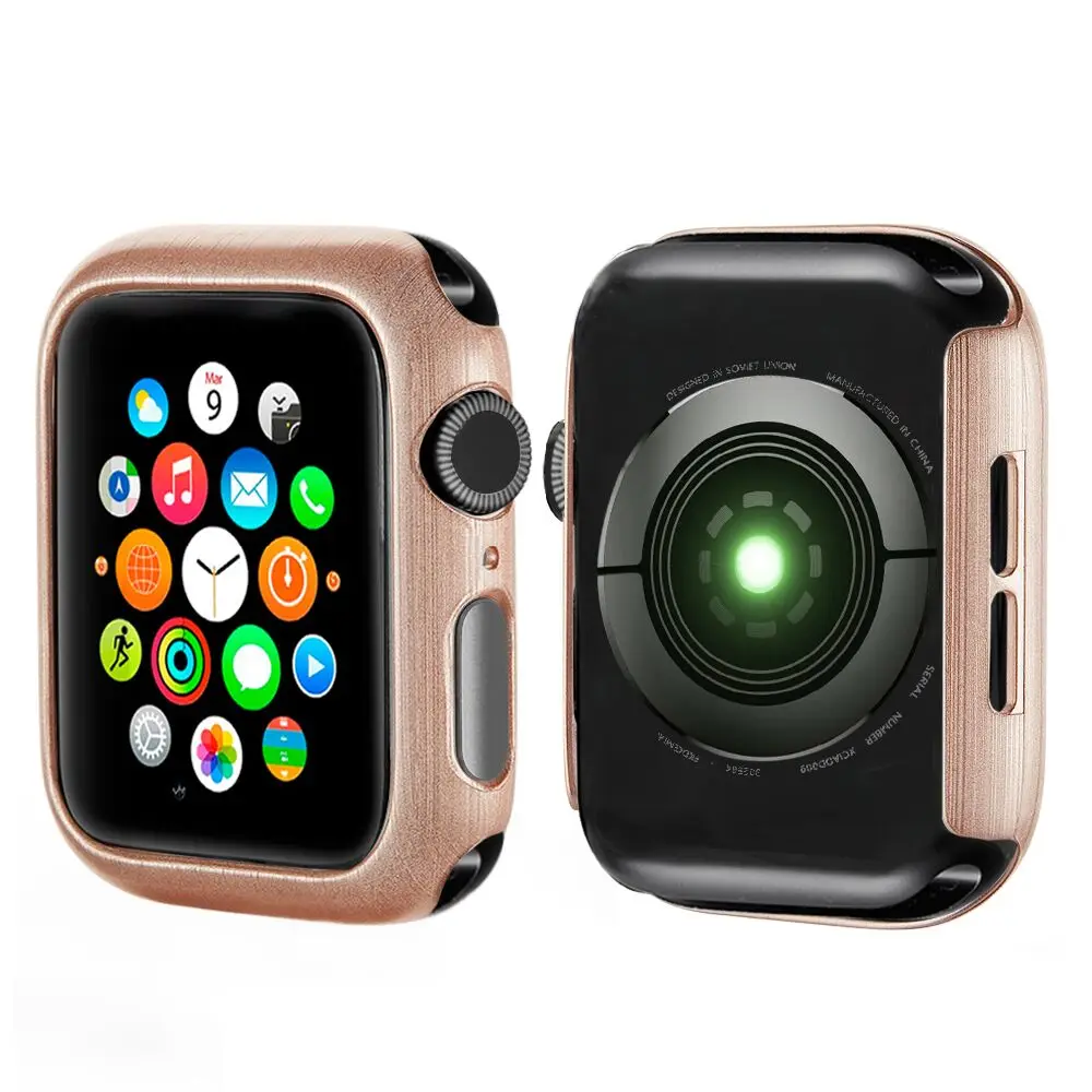 Новая рамка PC защитный чехол для Apple Watch band 40 мм 44 Серия 1 2 3 4 38 42 смарт часов бампер