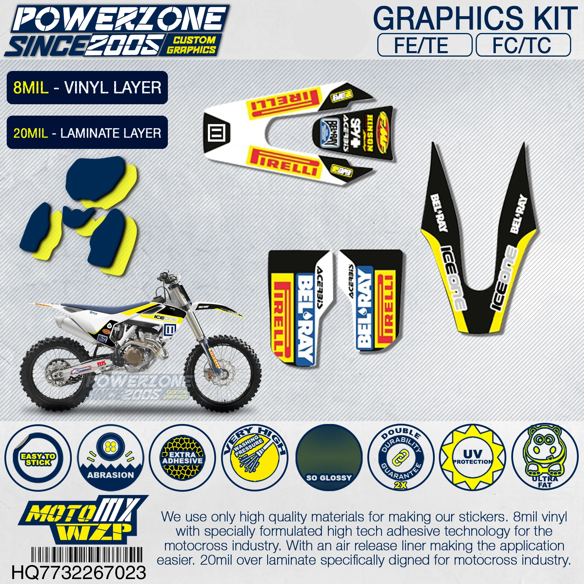 PowerZone графика команды на заказ фоны наклейки 3 м пользовательские для Husqvarna 2017 до